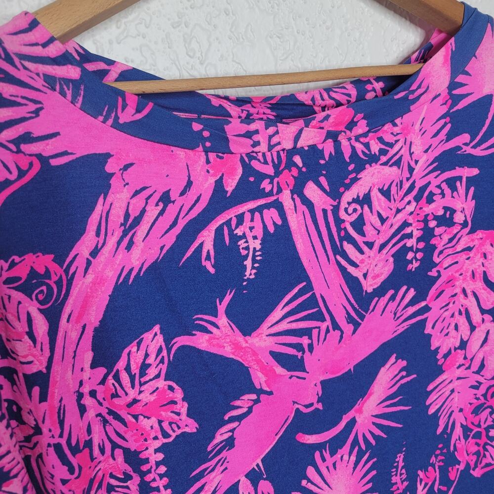 Lilly Pulitzer Lowe Indigo Night Caw Print Dolman Sleeve Jersey Knit Dress✨️S - Picture 8 of 12